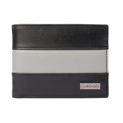 ARCADIO Men's Wallet Black Two Much Bifold Dual Toned Leather Wallet for Unique Birthday Anniversary Gift for Men Boy Love Husband Employees Clients