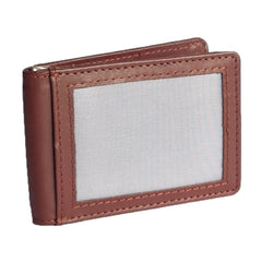 ARCADIO Money Clip Maroon Textured Leather Bi-Fold RFID Protected Card Holder with Money Clipper Slim Wallet for Men Unique Birthday Anniversary Gift