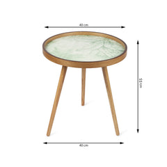 De Maison Decor The Grove wood Large Side Table -  Green