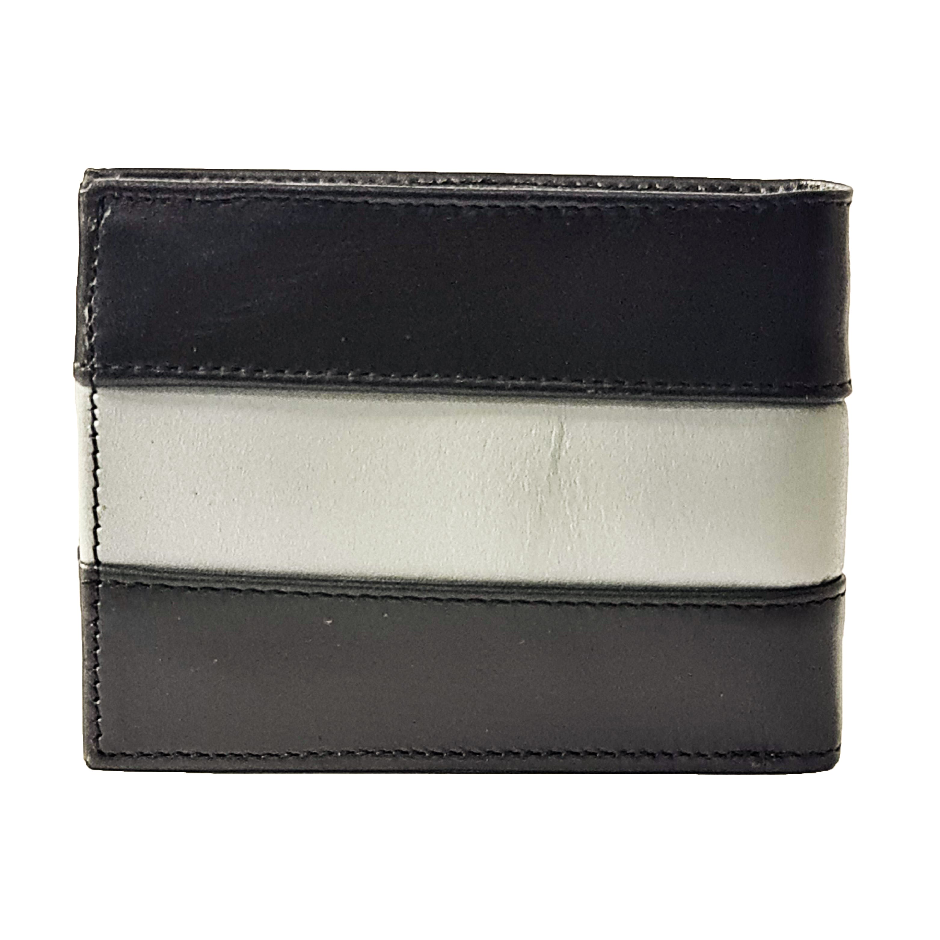 ARCADIO Men's Wallet Black Two Much Bifold Dual Toned Leather Wallet for Unique Birthday Anniversary Gift for Men Boy Love Husband Employees Clients