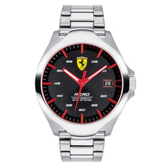 SCUDERIA FERRARI Aero Quartz Black Round Dial Men's Watch - 0830507