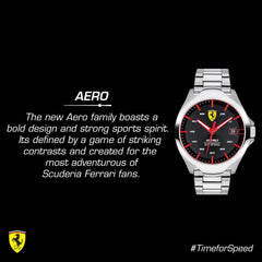 SCUDERIA FERRARI Aero Quartz Black Round Dial Men's Watch - 0830507