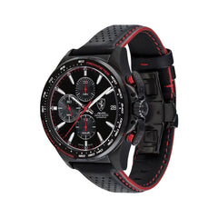 SCUDERIA FERRARI Pilota Swiss Mechanical Chronograph Black Round Dial Men's Watch - 0830542