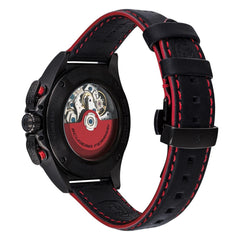 SCUDERIA FERRARI Pilota Swiss Mechanical Chronograph Black Round Dial Men's Watch - 0830542