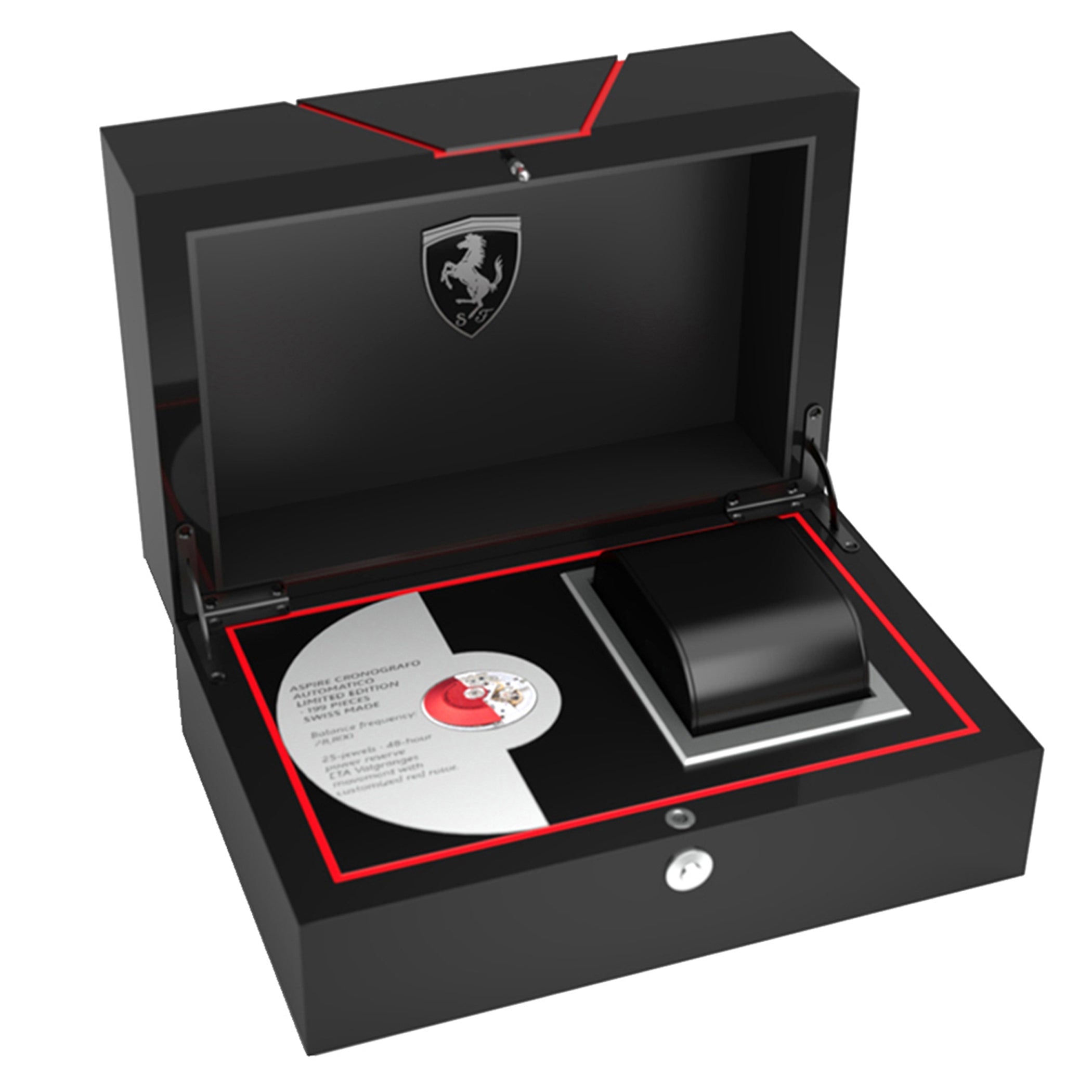 SCUDERIA FERRARI LIMITED EDITION PILOTA EVO Swiss Auto Black Round Dial Men's Watch- 0830737