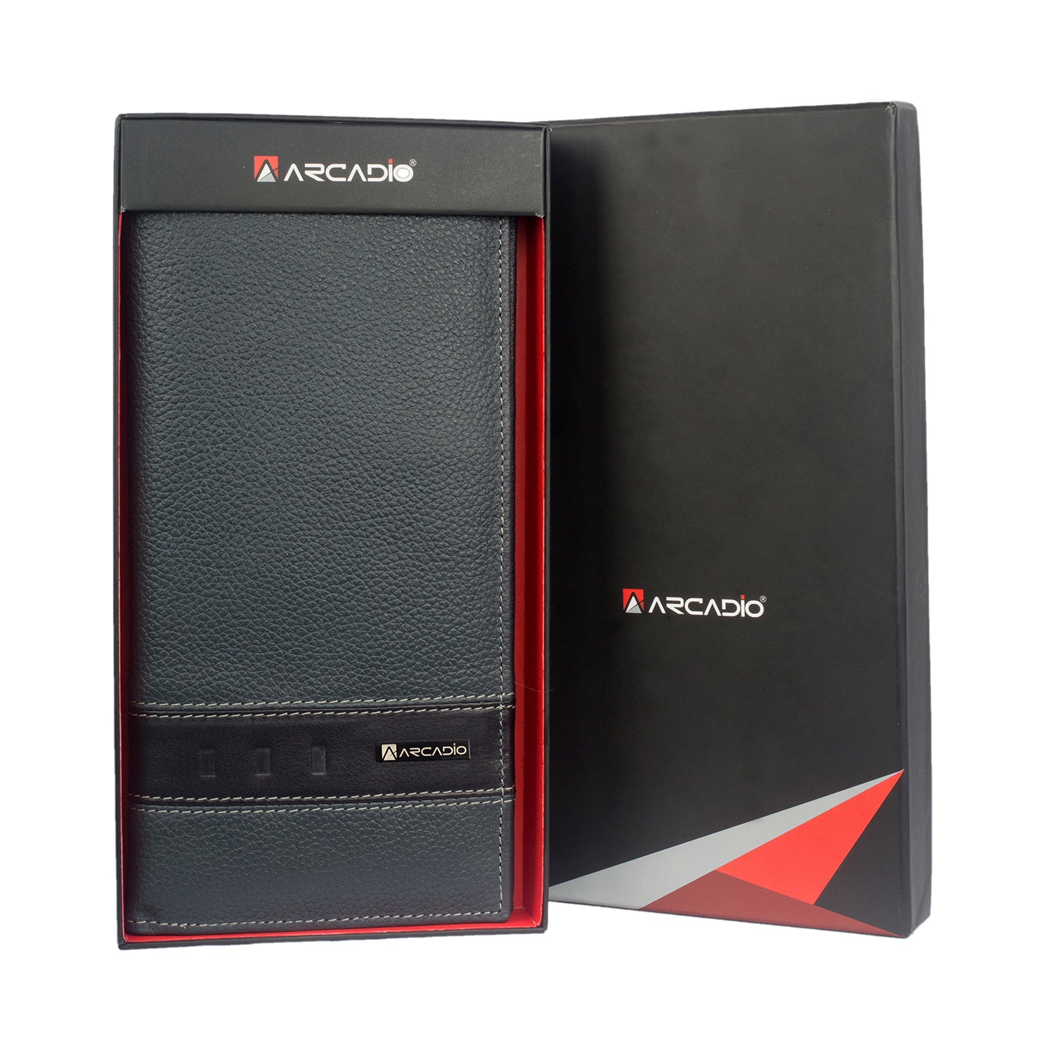 ARCADIO Men's Wallet Space Craft Bifold Belt Strap Long Leather Wallet for Unique Birthday Anniversary Gift for Men, Boy, Husband, Employees, Clients