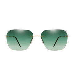 ARCADIO Eclipse Rimless Square Sunglass (Gold, Green) - AR-AK17203-C4GD-G15P
