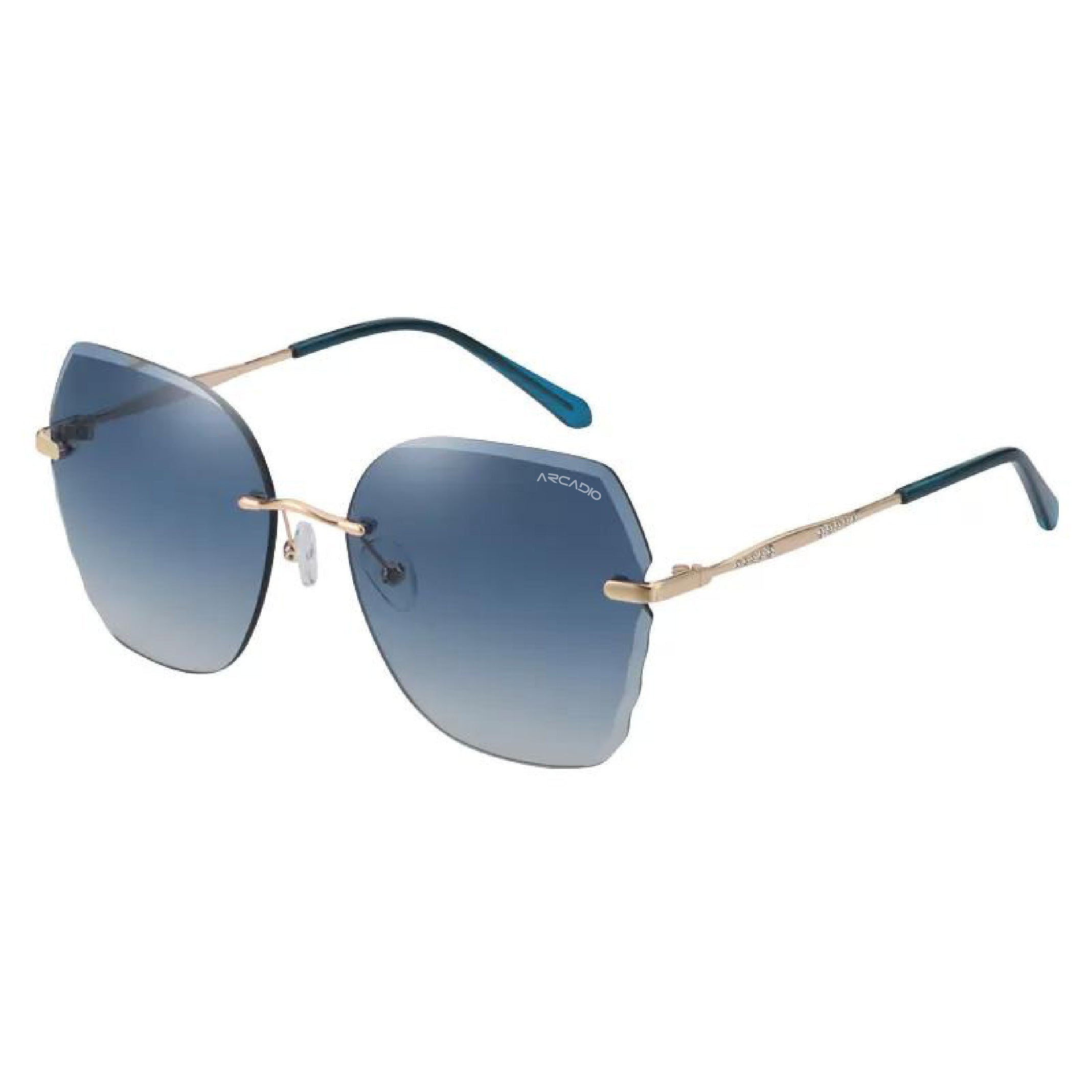 ARCADIO Audrey Over-Sized Sunglass (Gold, Blue) - AR-AK17195-C3GD-BLNL