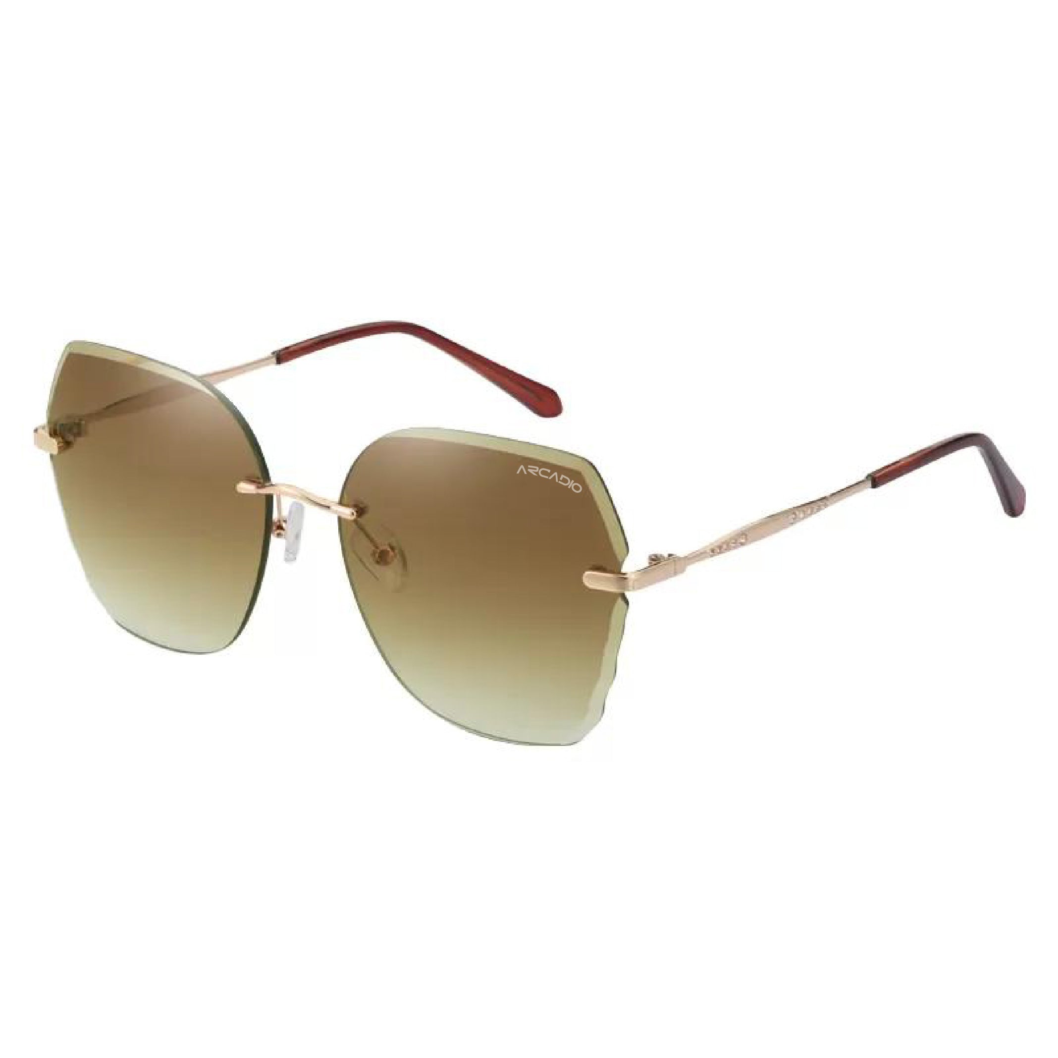 ARCADIO Audrey Over-Sized Sunglass (Gold, Brown) - AR-AK17195-C2GD-BRNL