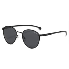 ARCADIO Butler Round Metal Sunglass (Matt Black, Black) - AR-AK17253-C1MB-BKP