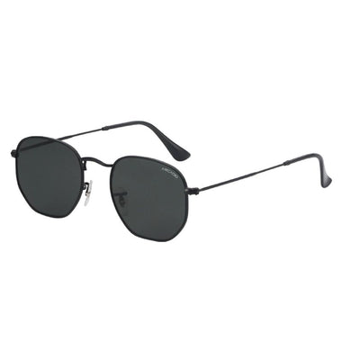 ARCADIO Geohex Retro Metal Sunglass (Black, Black) - AR-DG3548-C3BK-BKGL