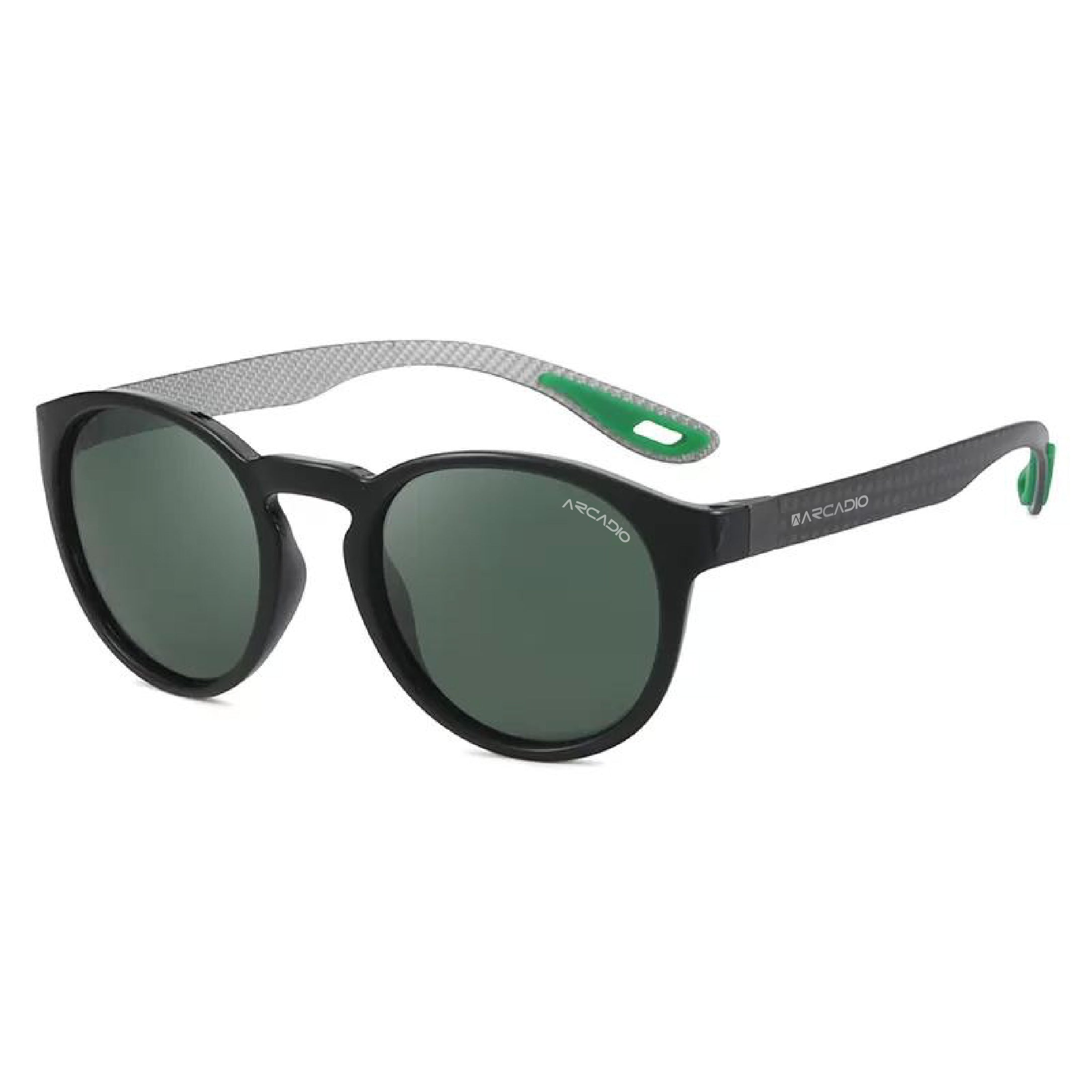 ARCADIO Butler Sporty Round Carbon Fiber Sunglass - AR-FC011-C3BK-G15P