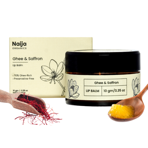 Naija Organics Lip Balm with Ghee & Saffron - 10 gm