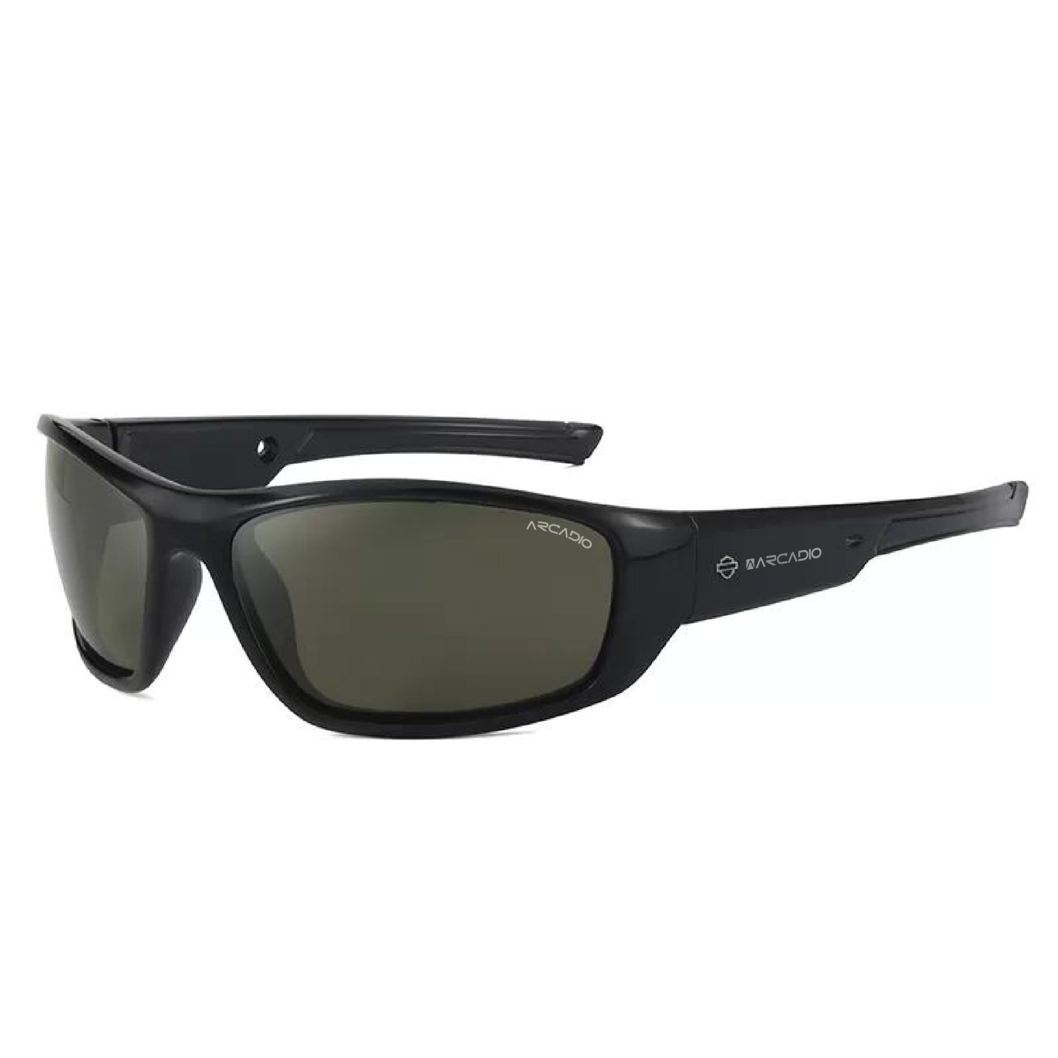 ARCADIO Vangauad Stylist Rectangle Sunglass (S-Black, Grey) - AR-PL86-C1BK-GYP