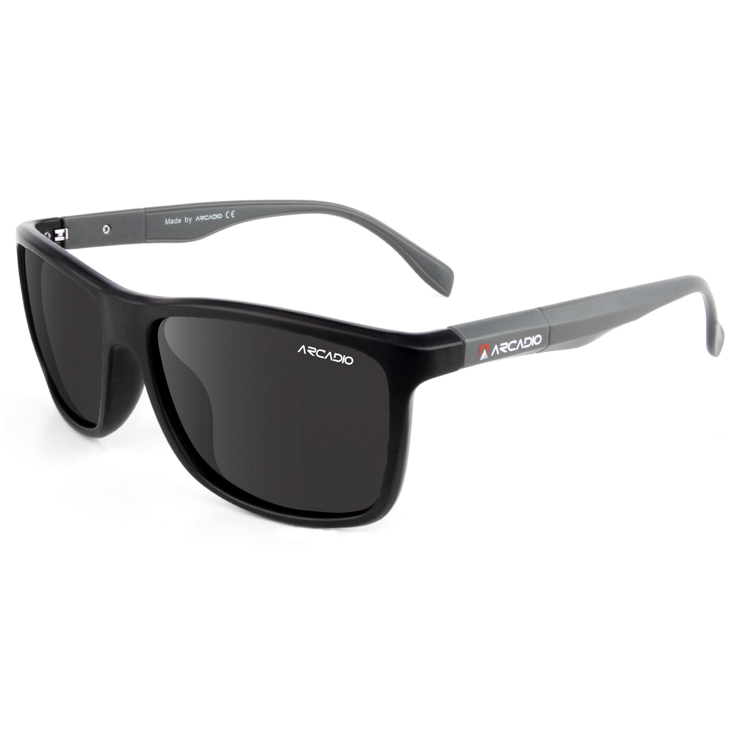 ARCADIO PERKINS Urban Rectangle Stylish Sunglass for Men and Women (Black) - AR248BK-GYP