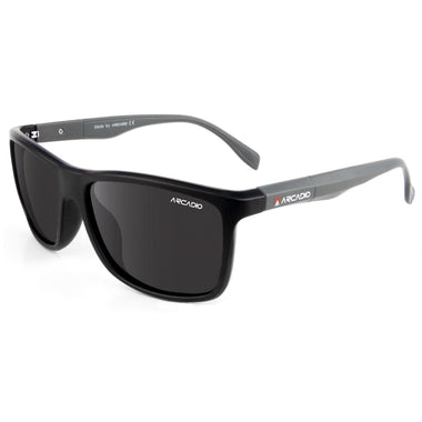 ARCADIO PERKINS Urban Rectangle Stylish Sunglass for Men and Women (Black) - AR248BK-GYP