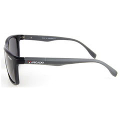 ARCADIO PERKINS Urban Rectangle Stylish Sunglass for Men and Women (Black) - AR248BK-GYP