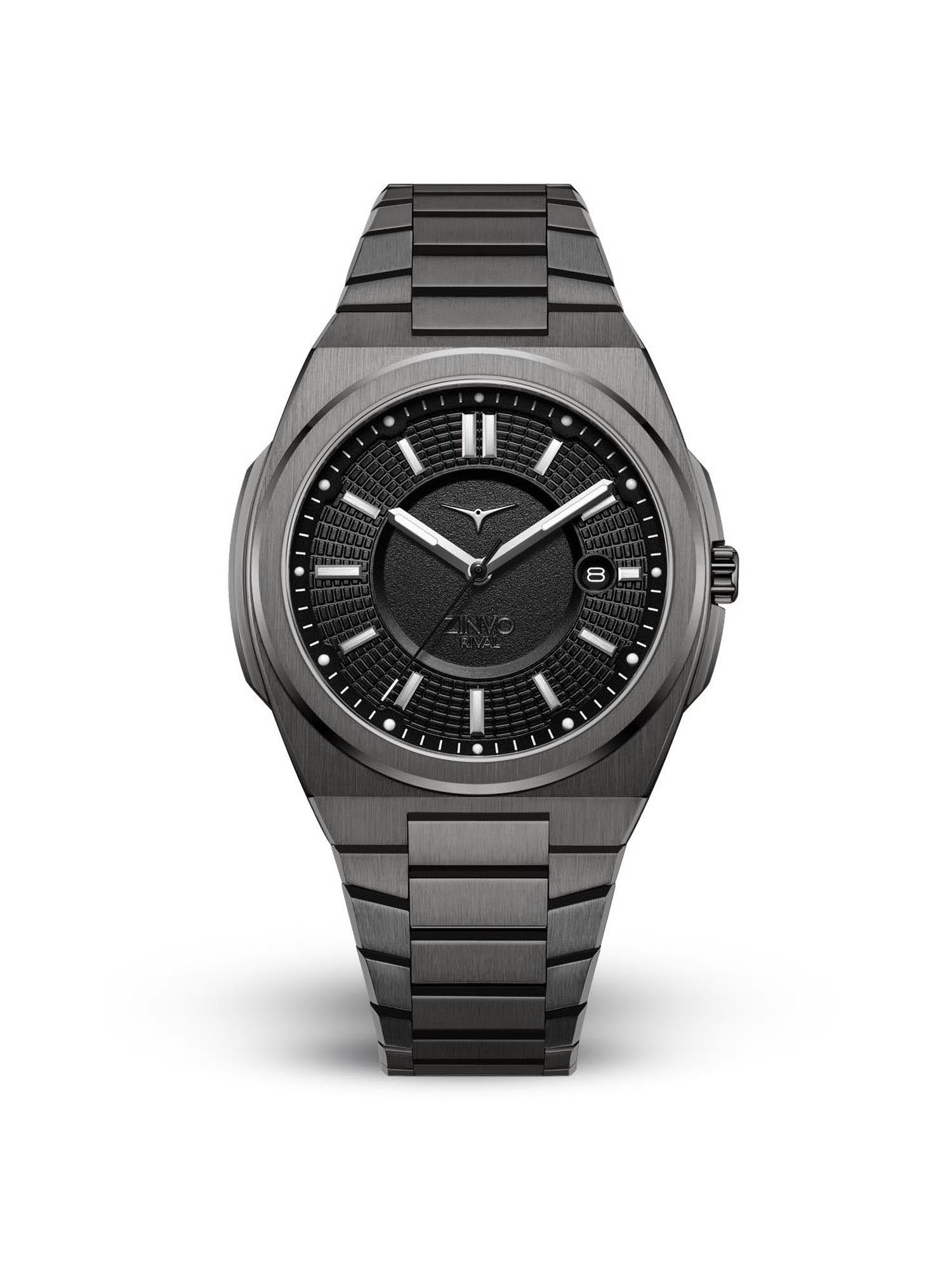 Rival Gunmetal Quartz Men's Watch With Additional Strap - 100-03