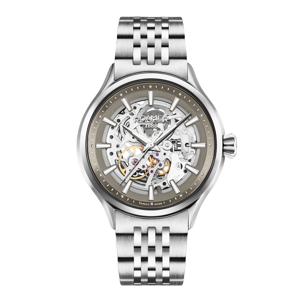 ROAMER Competence Skeleton III Automatic Gun Round Dial Men's Watch- 101663 41 55 10