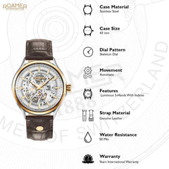 Roamer Competence Skeleton III Quartz Men's Watch -  101663 47 15 05N