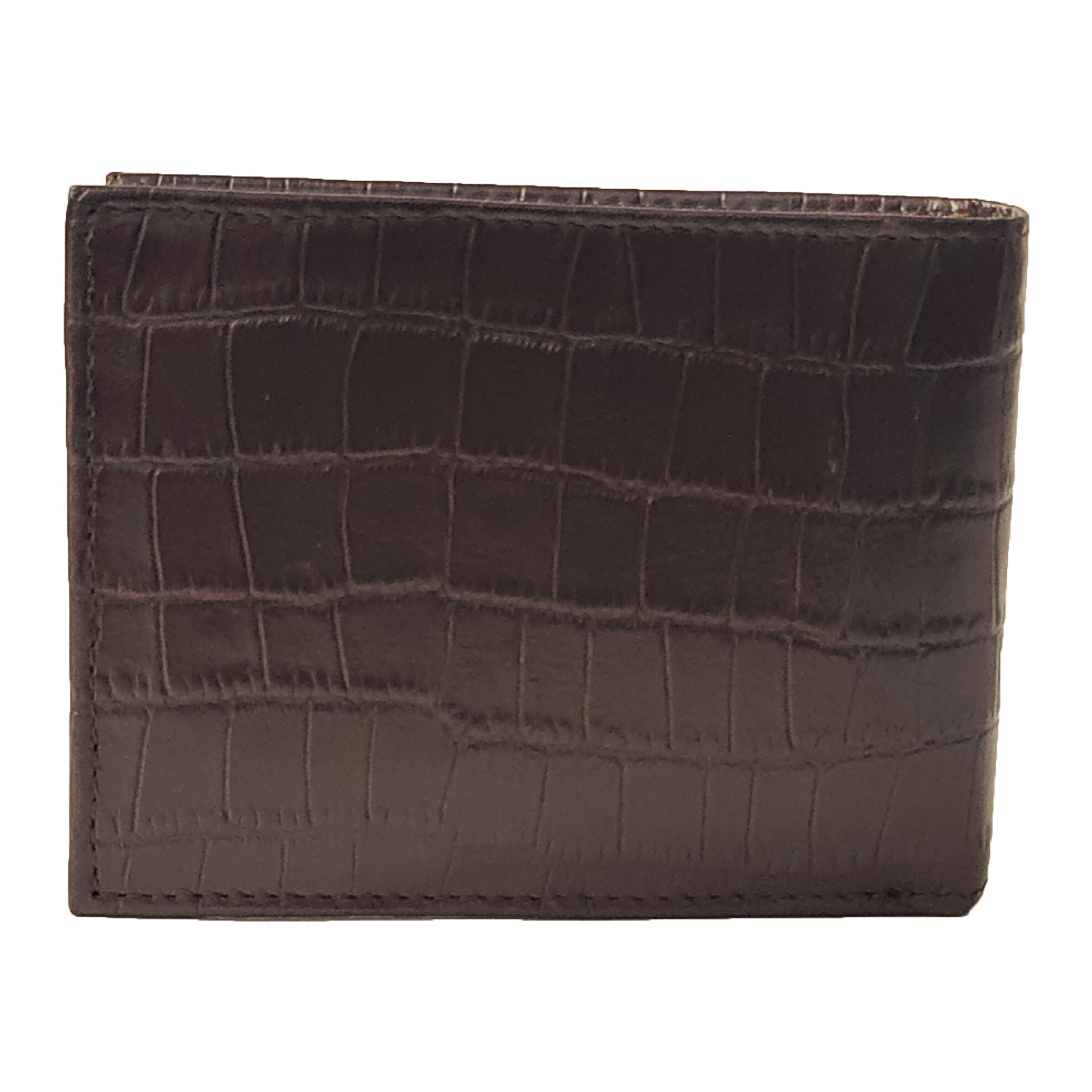 ARCADIO Men's Wallet Crock ‘N’ ROLL Bifold Brown Croc Pattern Leather Wallet for Unique Birthday Anniversary Gift for Men Boy Love Husband Employees Clients