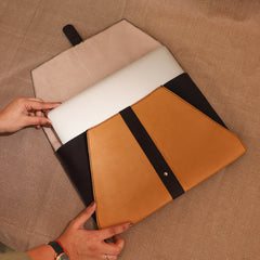 TAN LAD  Envelope Sleeve - Peach with Dark Chocolate