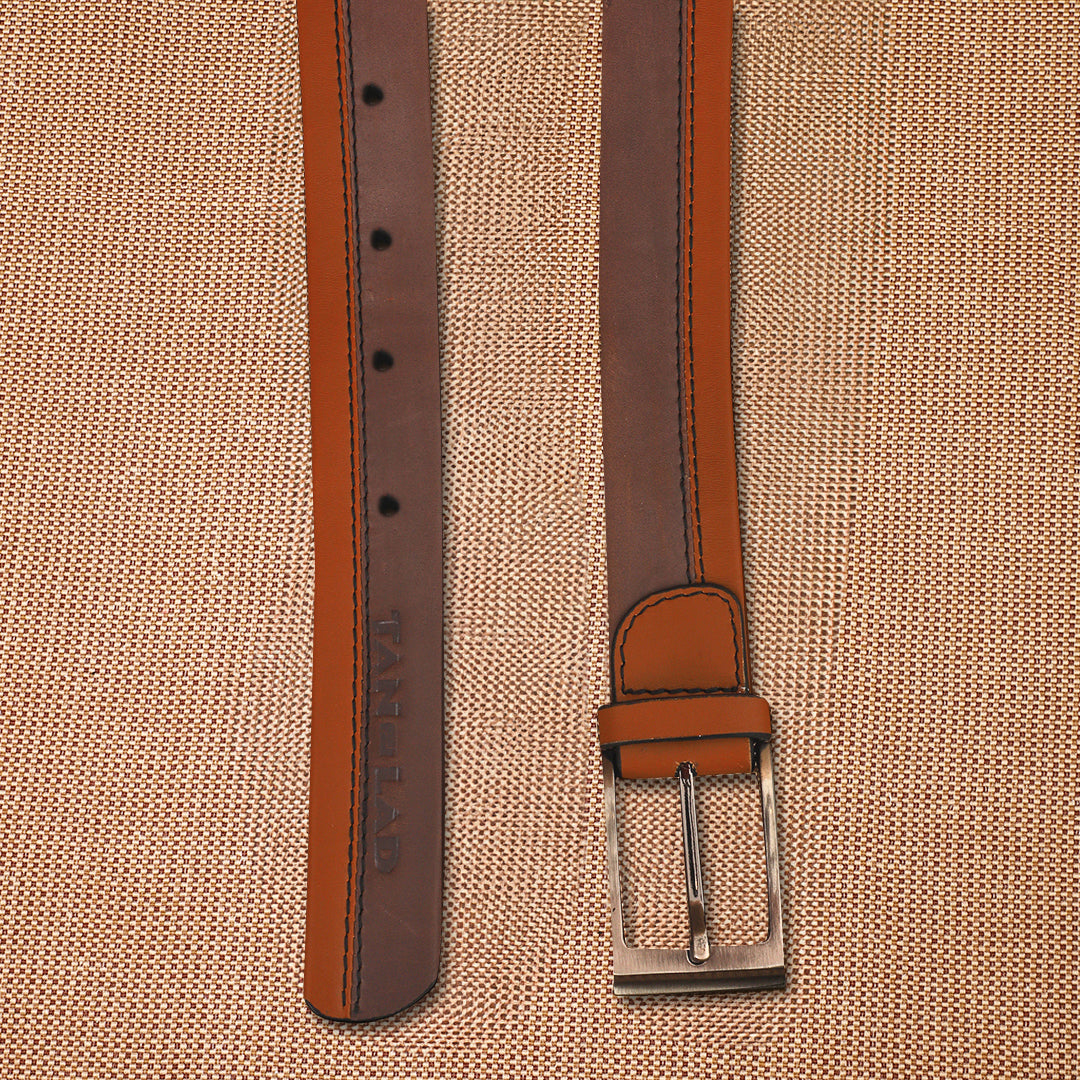TAN LAD  Gridline Belt - Black Currant with Tan