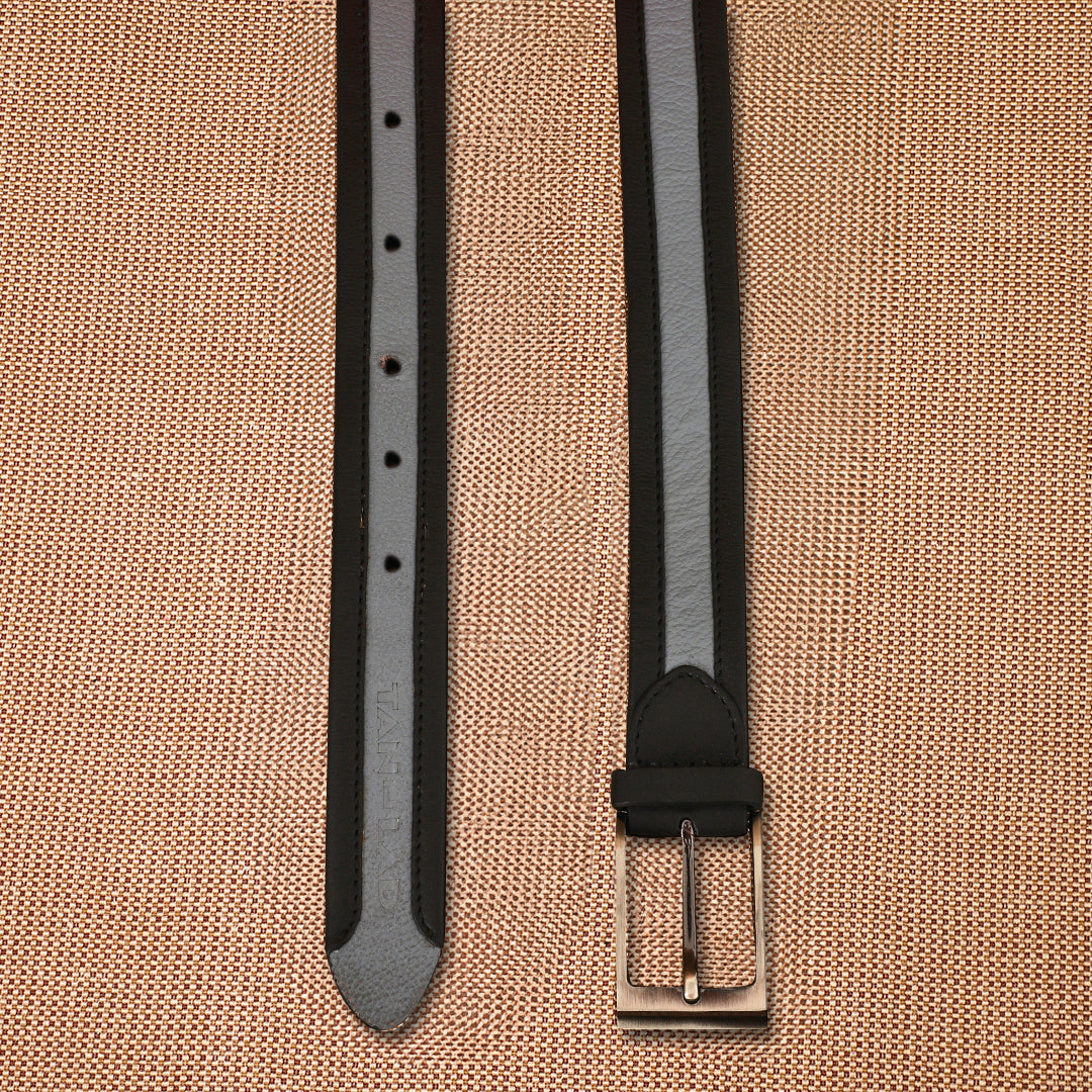TAN LAD  Foldover Belt - Piegon with Charcoal