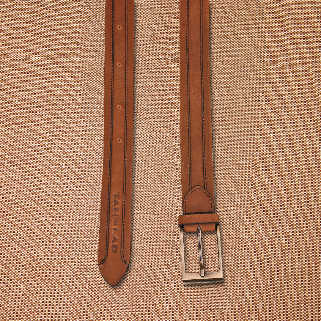 TAN LAD  Foldover Belt - Coffee