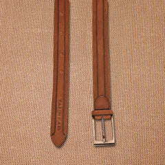 TAN LAD  Foldover Belt - Coffee