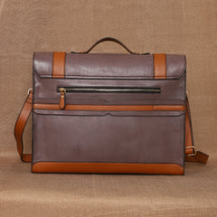 TAN LAD  Basta Briefcase - Black Currant with Tan