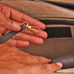 TAN LAD  Basta Briefcase - Black Currant with Tan