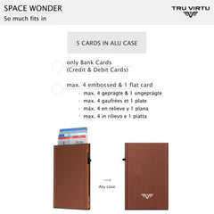 Tru Virtu 24101000104 Card Case Click & Slide Brown Solid Pattern Wallet