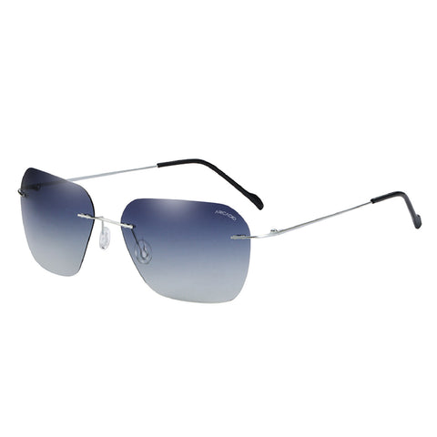 ARCADIO Eclipse Rimless Square Sunglass (Silvr, Blue) - AR-AK17203-C3SL-BLP