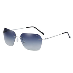 ARCADIO Eclipse Rimless Square Sunglass (Silvr, Blue) - AR-AK17203-C3SL-BLP