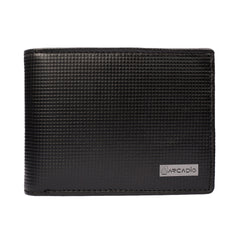 ARCADIO Men's Wallet Black Meshmerize Bifold Dual Toned Leather Wallet for Unique Birthday Anniversary Gift for Men Boy Love Husband Employees Clients