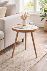 De Maison Decor Marwood Round Large Side Table - White