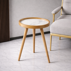 De Maison Decor Marwood Medium Round Side Table - White