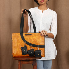 TAN LAD  Wide Monica - Butterscotch Crunch with Charcoal