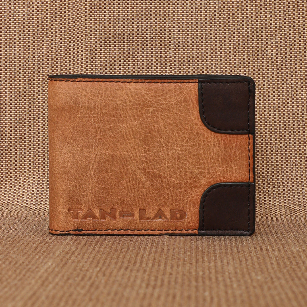 TAN LAD  Brooklyn Wallet  -  Camel with Dark Chocolate