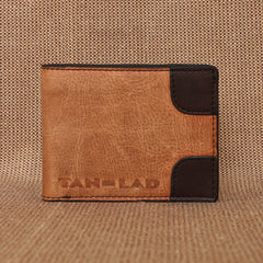 TAN LAD  Brooklyn Wallet  -  Camel with Dark Chocolate