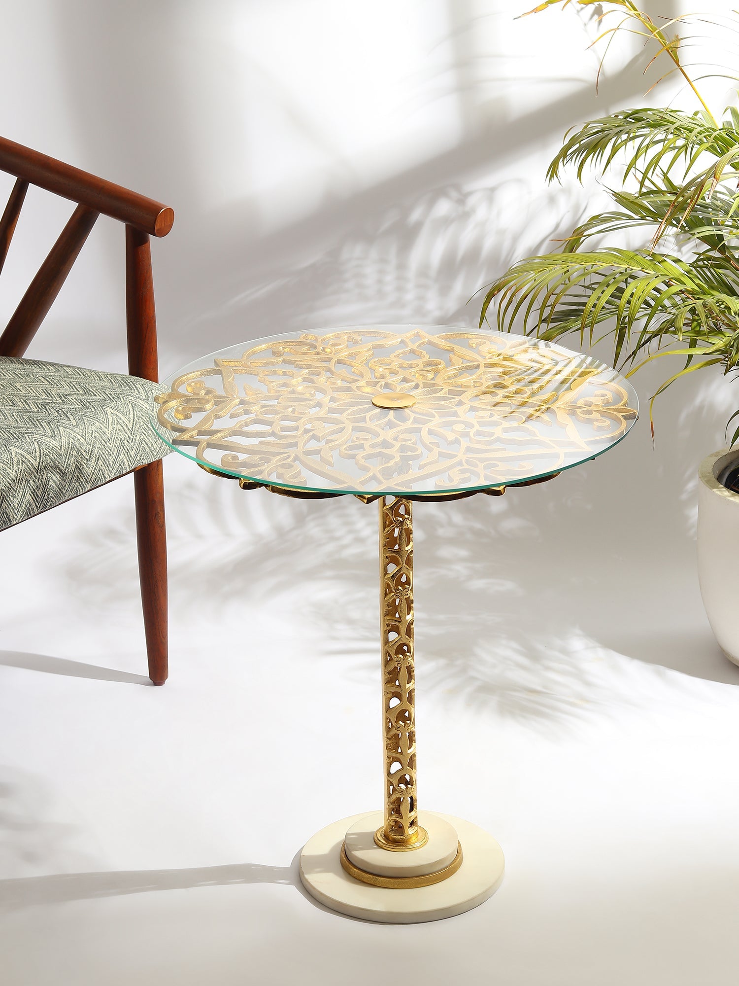 De Maison Decor Aurum Marble Table - Gold 