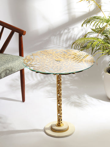 De Maison Decor Aurum Marble Table - Gold 