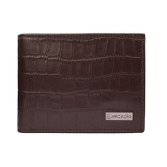 ARCADIO Men's Wallet Crock ‘N’ ROLL Bifold Brown Croc Pattern Leather Wallet for Unique Birthday Anniversary Gift for Men Boy Love Husband Employees Clients