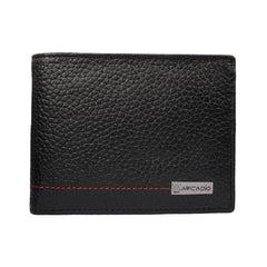 ARCADIO Men's Wallet Black Twice As Nice Bifold Dual Toned Leather Wallet for Unique Birthday Anniversary Gift for Men Boy Love Husband Employees Clients