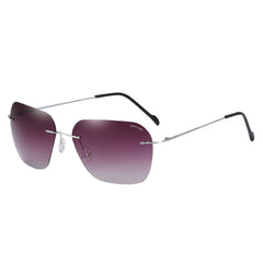 ARCADIO Eclipse Rimless Square Sunglass (Sliver, Purple) - AR-AK17203-C5SL-PLP