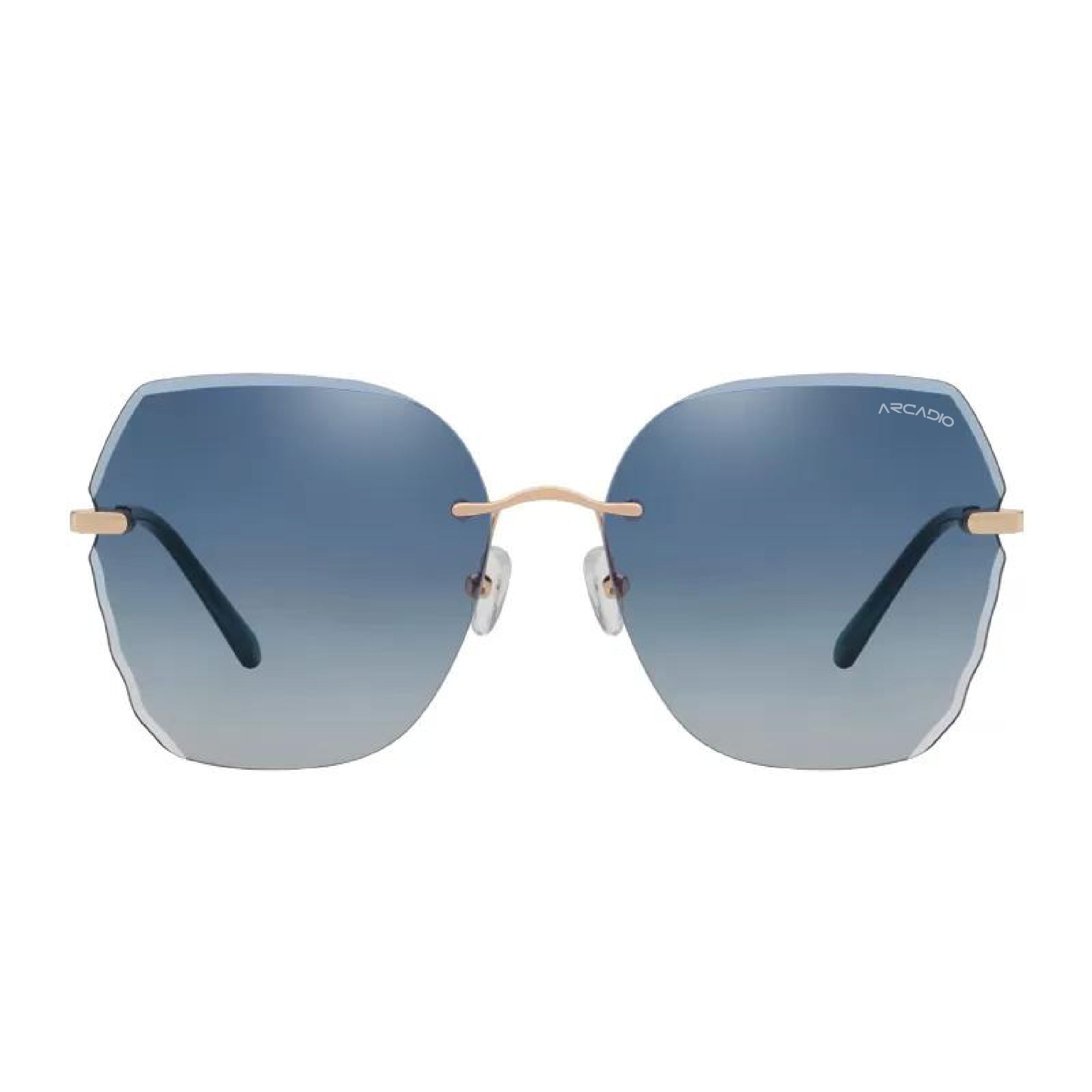 ARCADIO Audrey Over-Sized Sunglass (Gold, Blue) - AR-AK17195-C3GD-BLNL