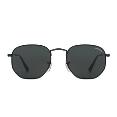 ARCADIO Geohex Retro Metal Sunglass (Black, Black) - AR-DG3548-C3BK-BKGL