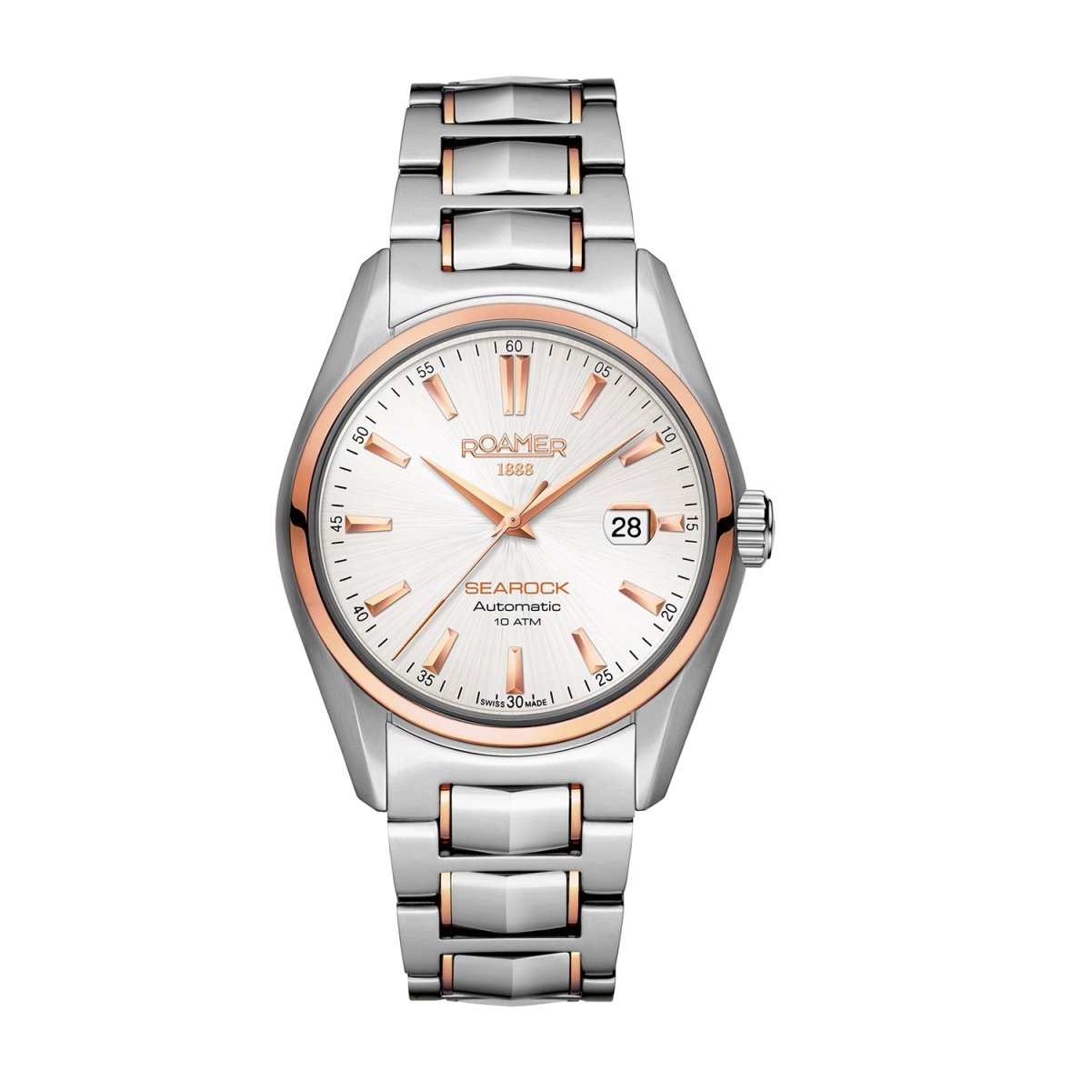 ROAMER Searock Automatic Silver Round Dial Men's Watch- 210633 49 25 20