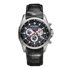 ROAMER Rockshell Mark III Chronograph Black Round Dial Men's Watch- 220837 41 55 02